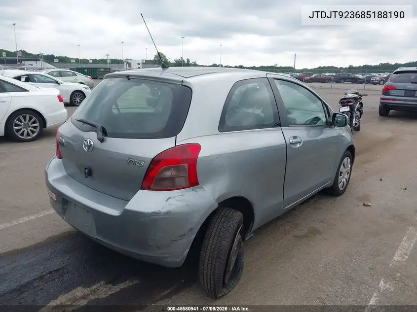 2008 Toyota Yaris VIN: JTDJT923685188190 Lot: 45580941