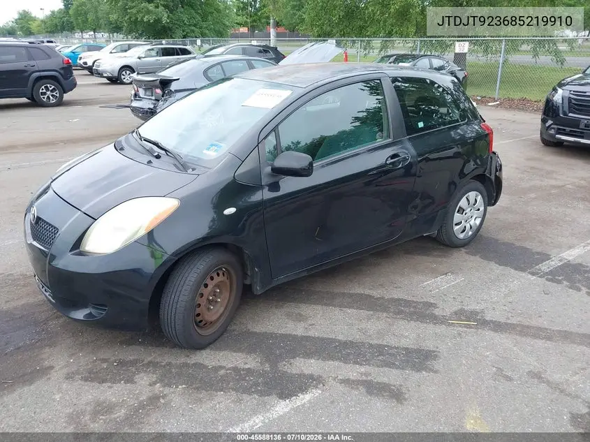 2008 Toyota Yaris VIN: JTDJT923685219910 Lot: 45588136