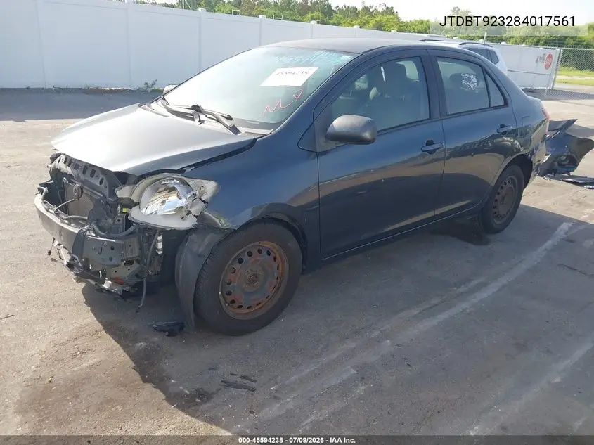 2008 Toyota Yaris VIN: JTDBT923284017561 Lot: 45594238