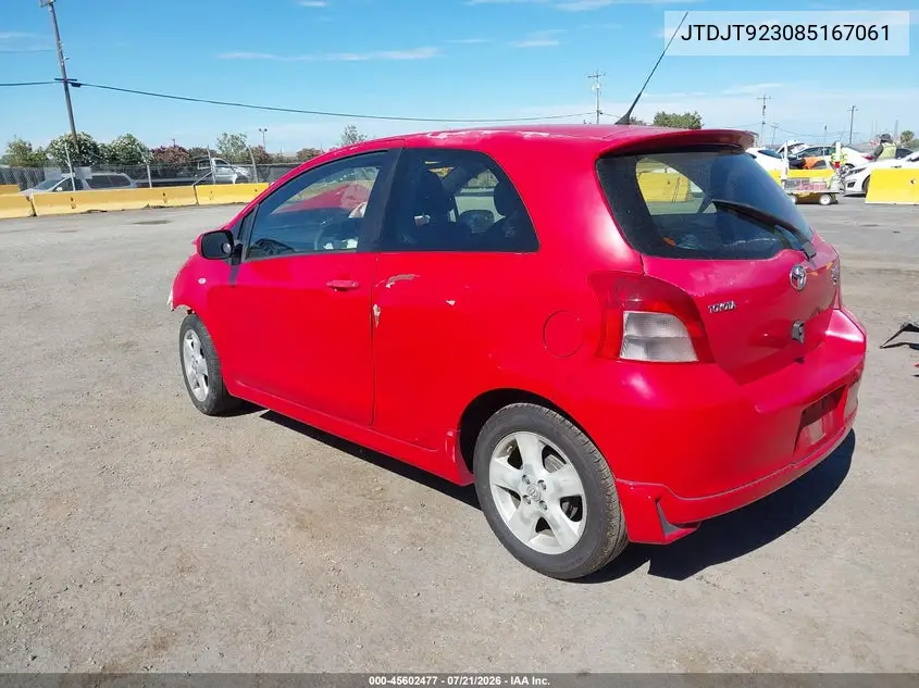 2008 Toyota Yaris S VIN: JTDJT923085167061 Lot: 45602477