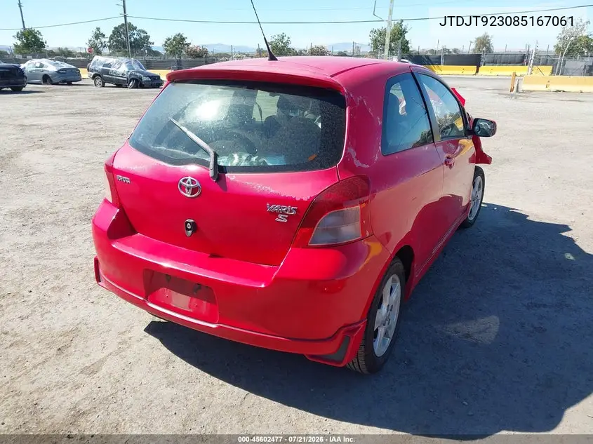 2008 Toyota Yaris S VIN: JTDJT923085167061 Lot: 45602477