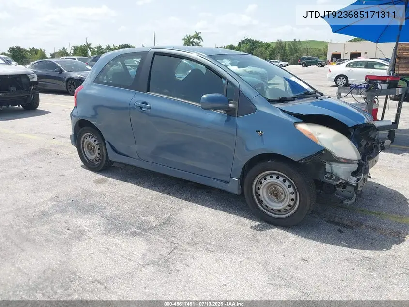 2008 Toyota Yaris S VIN: JTDJT923685171311 Lot: 45617451