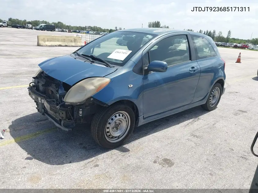 2008 Toyota Yaris S VIN: JTDJT923685171311 Lot: 45617451