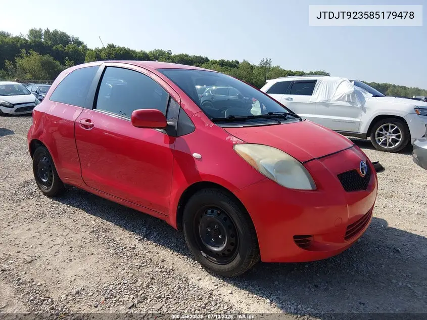 2008 Toyota Yaris VIN: JTDJT923585179478 Lot: 45620538