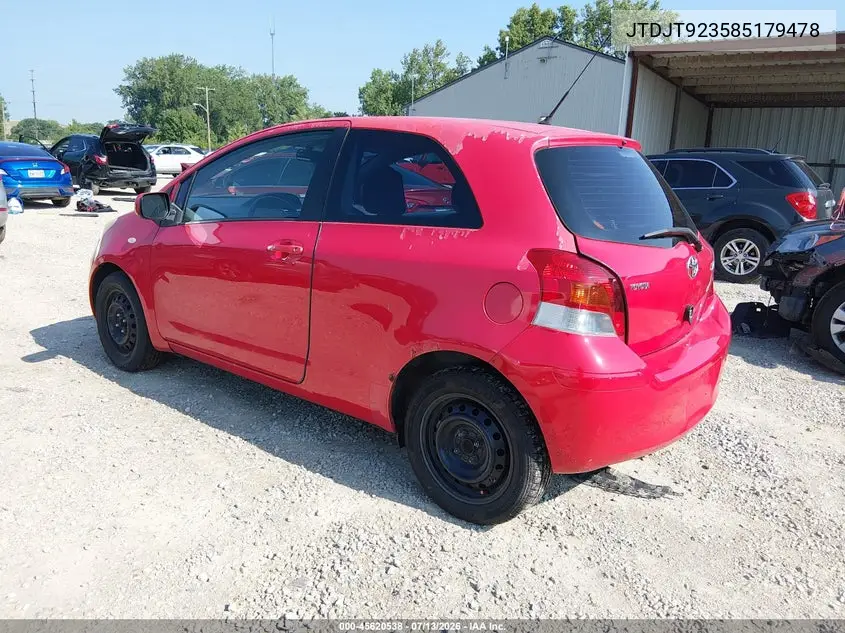 2008 Toyota Yaris VIN: JTDJT923585179478 Lot: 45620538