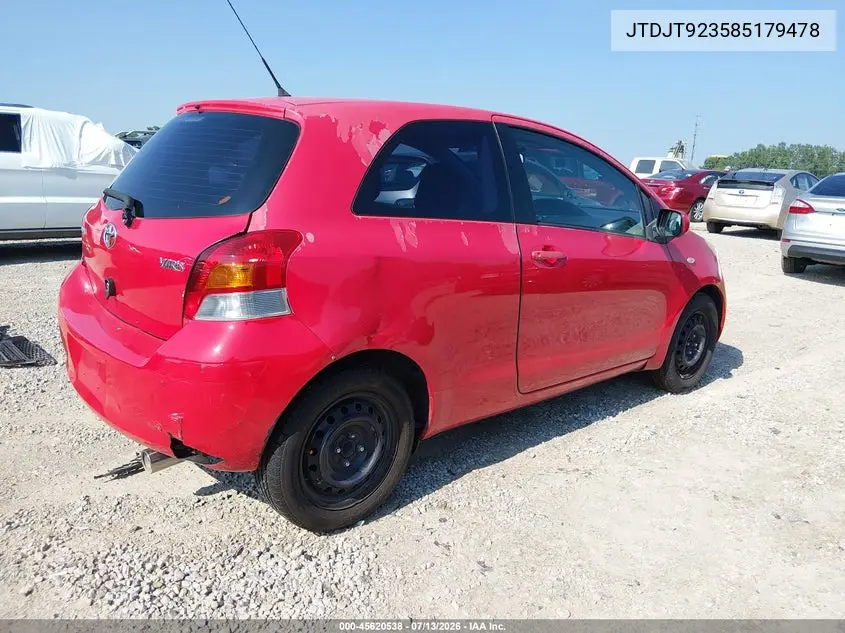 2008 Toyota Yaris VIN: JTDJT923585179478 Lot: 45620538