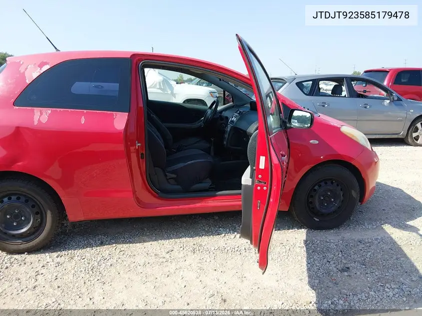 2008 Toyota Yaris VIN: JTDJT923585179478 Lot: 45620538
