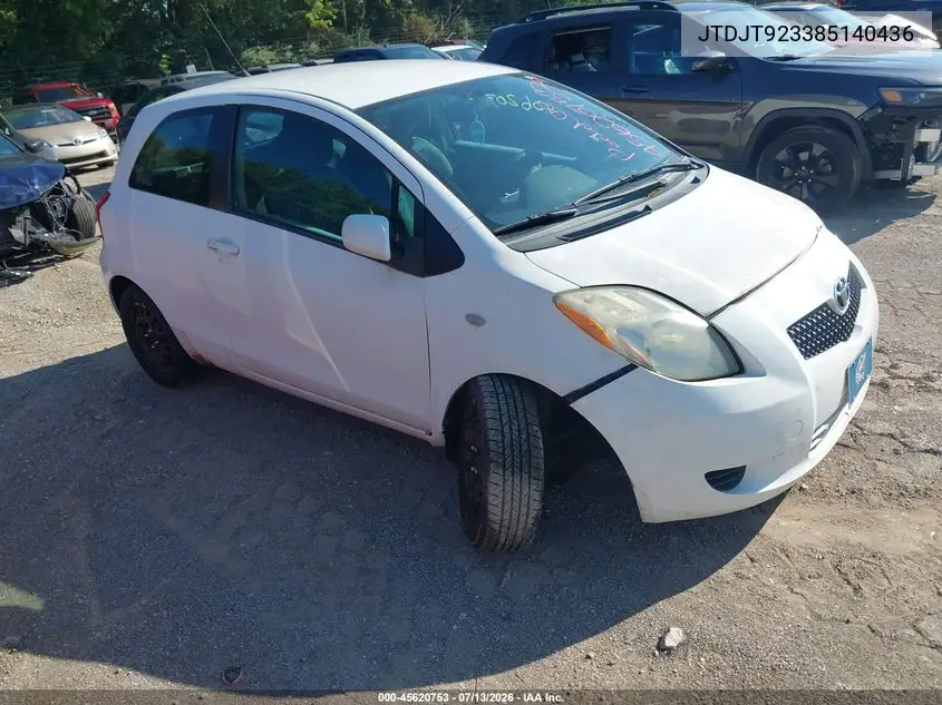 2008 Toyota Yaris VIN: JTDJT923385140436 Lot: 45620753