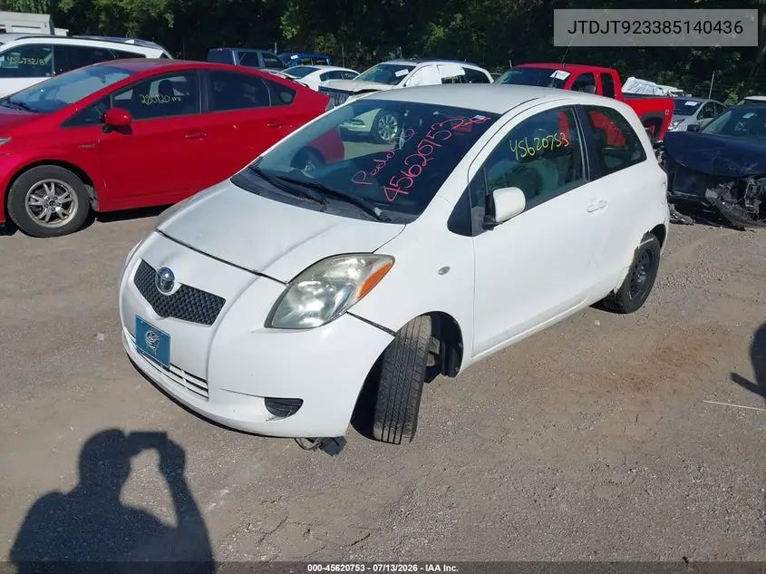 2008 Toyota Yaris VIN: JTDJT923385140436 Lot: 45620753