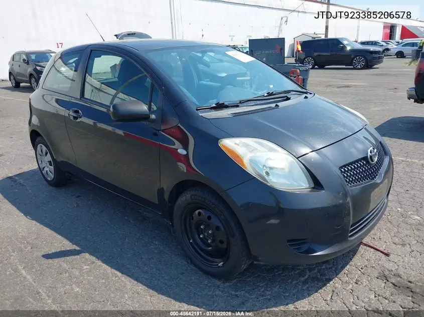 2008 Toyota Yaris VIN: JTDJT923385206578 Lot: 45642191