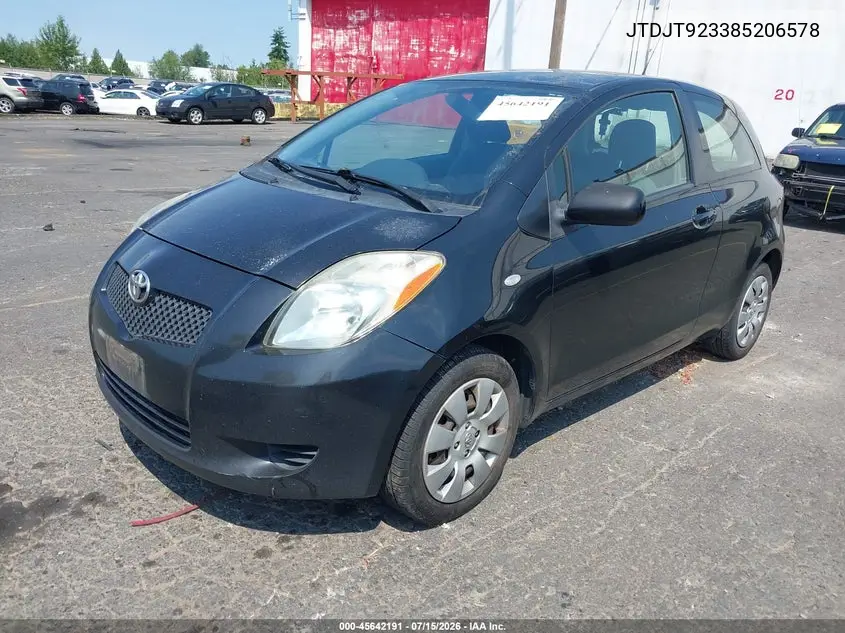 2008 Toyota Yaris VIN: JTDJT923385206578 Lot: 45642191