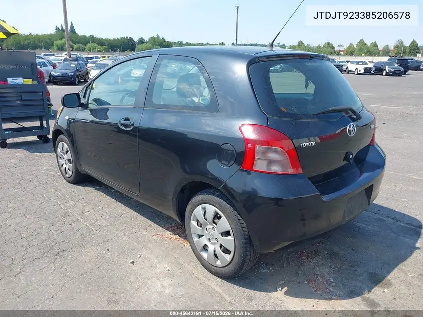 2008 Toyota Yaris VIN: JTDJT923385206578 Lot: 45642191