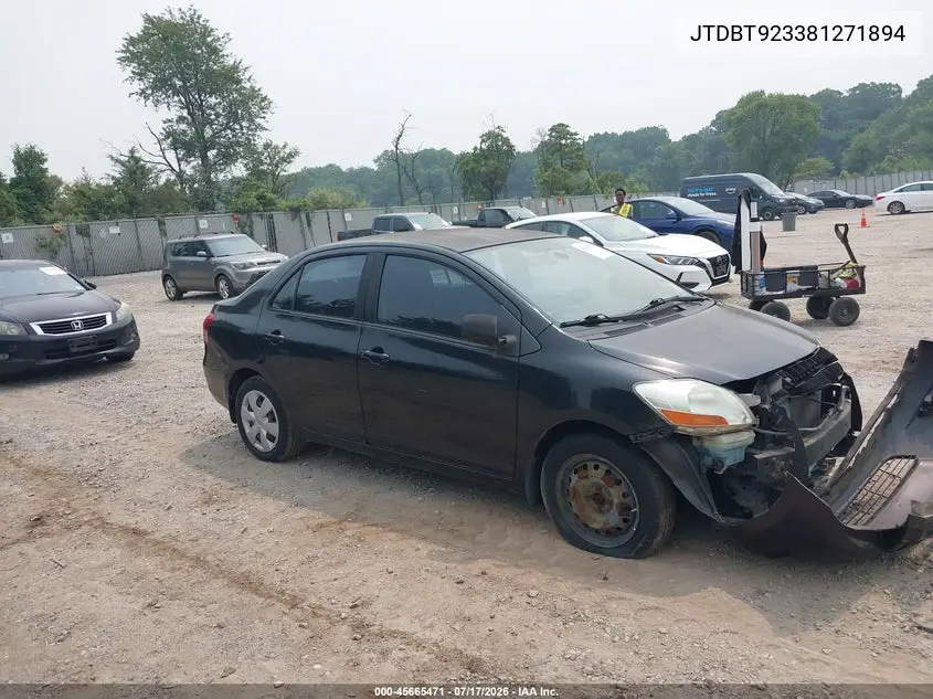 2008 Toyota Yaris VIN: JTDBT923381271894 Lot: 45665471