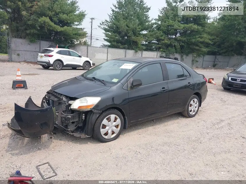 2008 Toyota Yaris VIN: JTDBT923381271894 Lot: 45665471