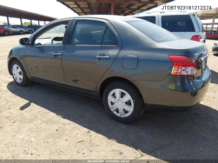 2008 Toyota Yaris VIN: JTDBT923181212374 Lot: 45683807