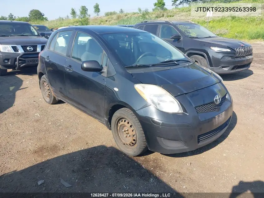 2009 Toyota Yaris VIN: JTDKT923395263398 Lot: 12628427