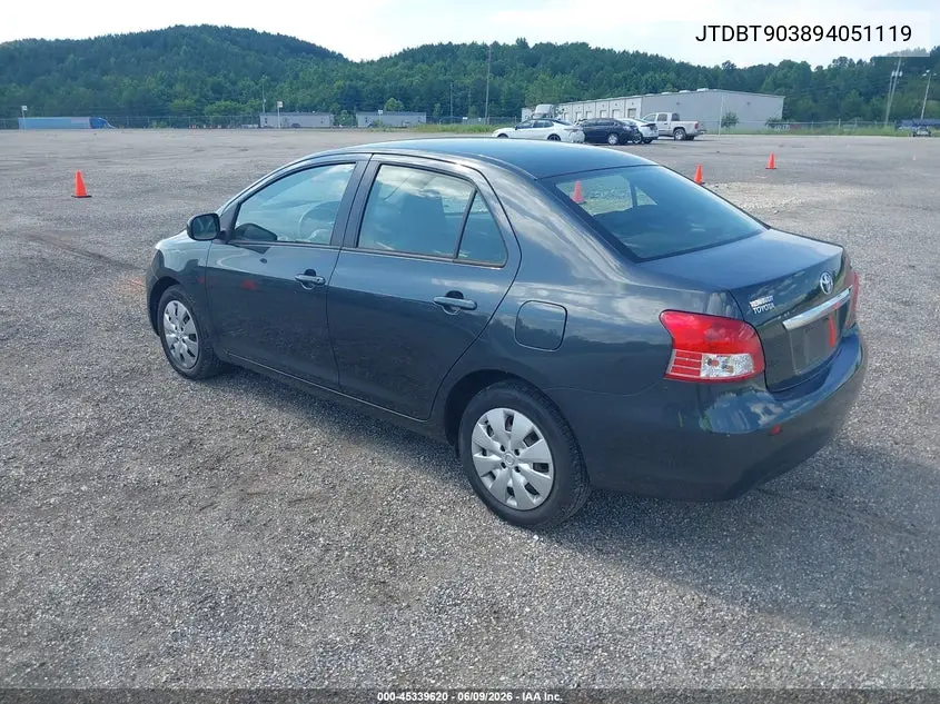 2009 Toyota Yaris VIN: JTDBT903894051119 Lot: 45339620