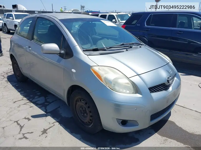 2009 Toyota Yaris VIN: JTDJT903495222986 Lot: 45560974