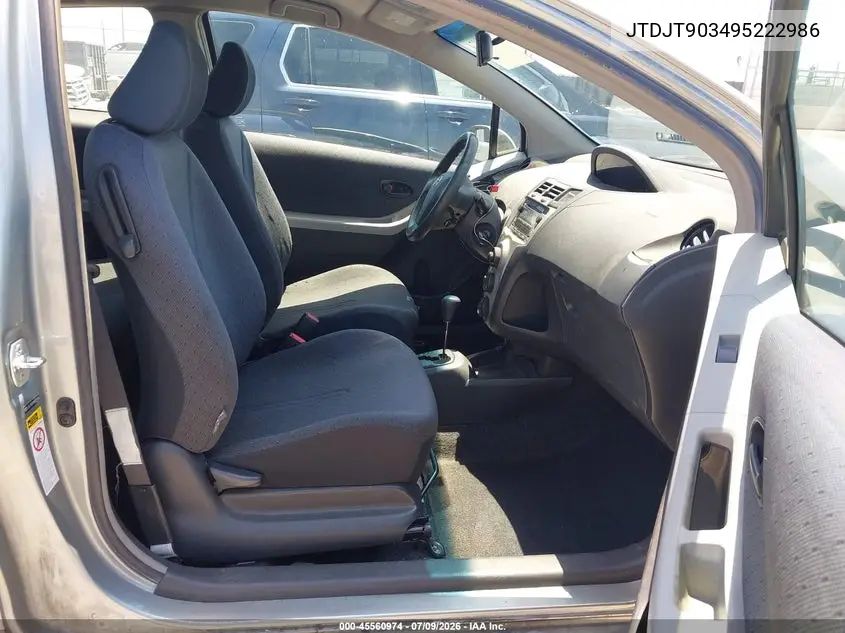 2009 Toyota Yaris VIN: JTDJT903495222986 Lot: 45560974