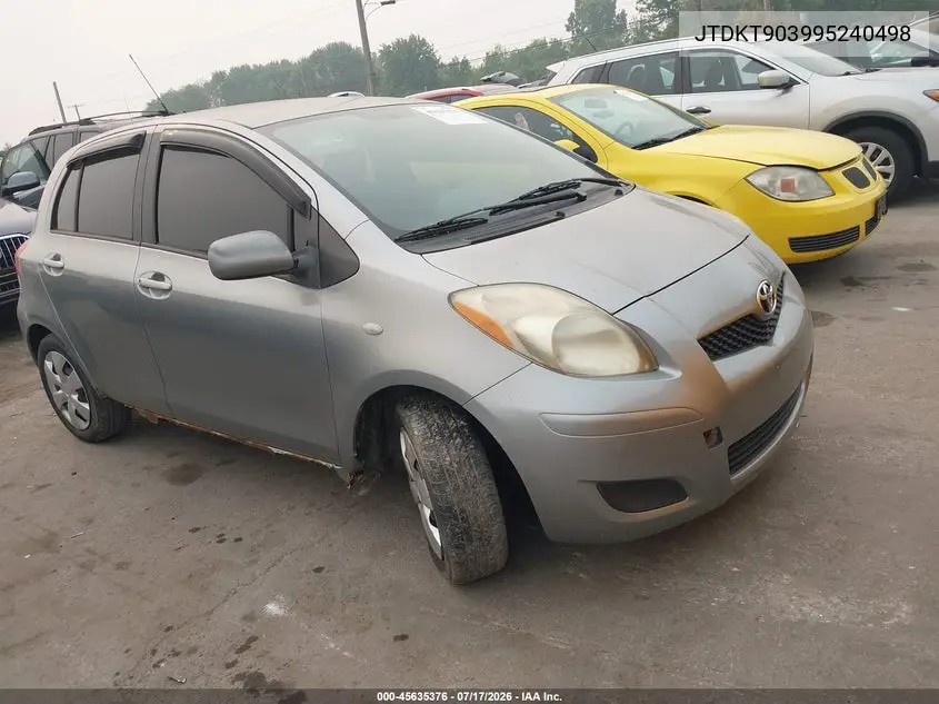 2009 Toyota Yaris VIN: JTDKT903995240498 Lot: 45635376