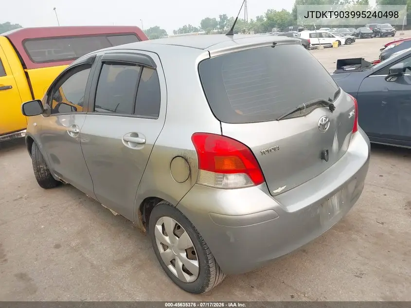 2009 Toyota Yaris VIN: JTDKT903995240498 Lot: 45635376