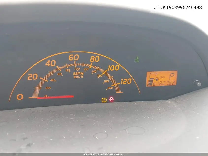 2009 Toyota Yaris VIN: JTDKT903995240498 Lot: 45635376