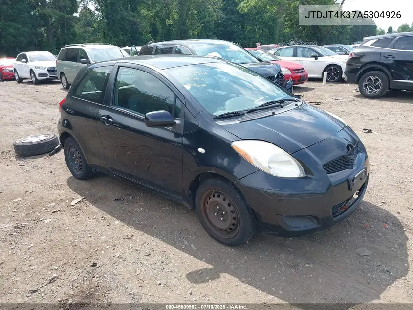 2010 Toyota Yaris VIN: JTDJT4K37A5304926 Lot: 45609962