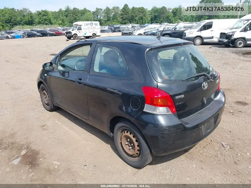 2010 Toyota Yaris VIN: JTDJT4K37A5304926 Lot: 45609962