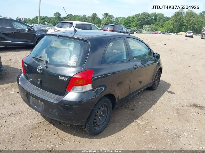 2010 Toyota Yaris VIN: JTDJT4K37A5304926 Lot: 45609962