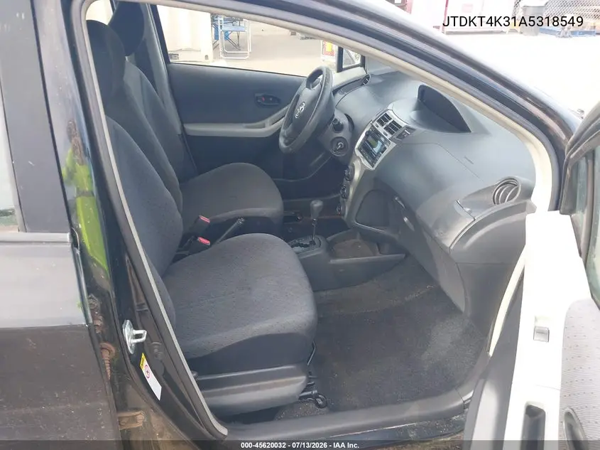 2010 Toyota Yaris VIN: JTDKT4K31A5318549 Lot: 45620032