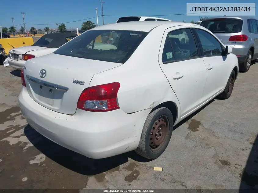 2010 Toyota Yaris VIN: JTDBT4K32A1383434 Lot: 45644135