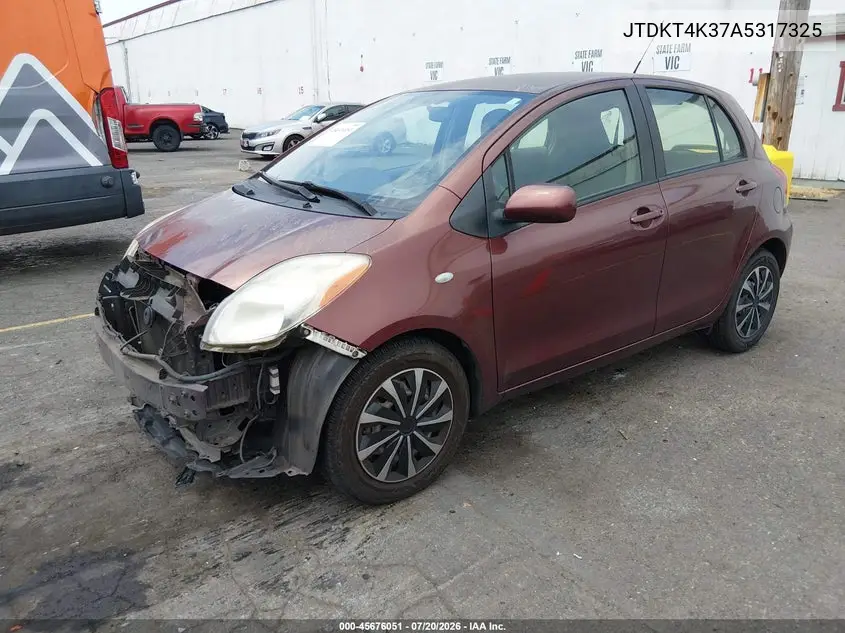 2010 Toyota Yaris VIN: JTDKT4K37A5317325 Lot: 45676051