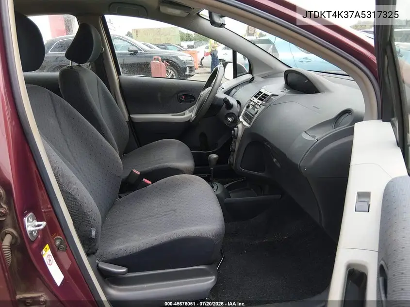 2010 Toyota Yaris VIN: JTDKT4K37A5317325 Lot: 45676051