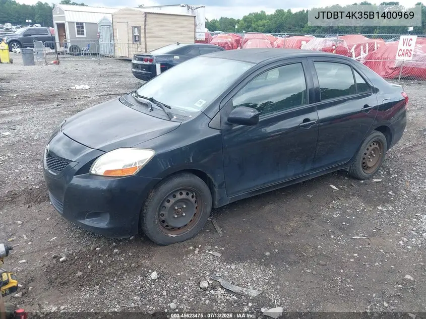 2011 Toyota Yaris VIN: JTDBT4K35B1400969 Lot: 45623475