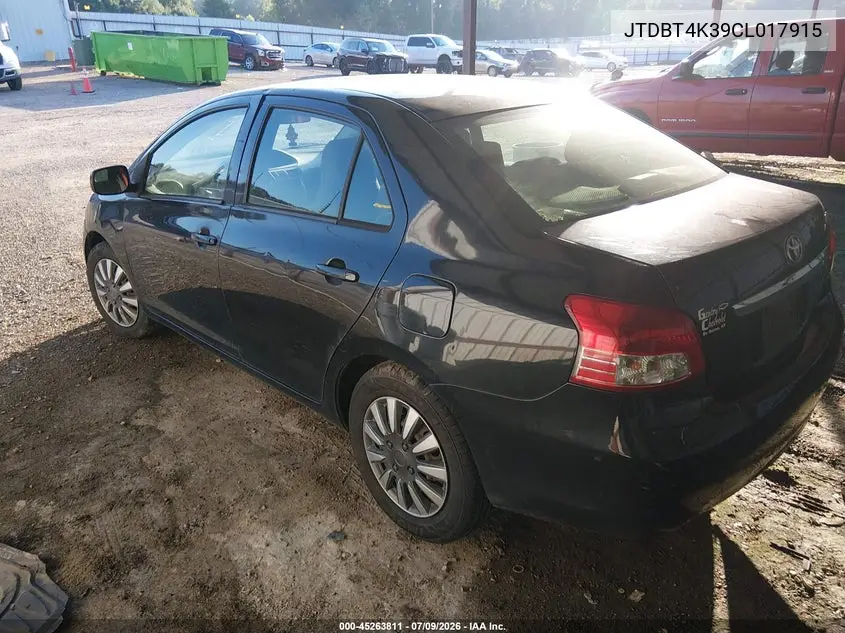 2012 Toyota Yaris VIN: JTDBT4K39CL017915 Lot: 45263811