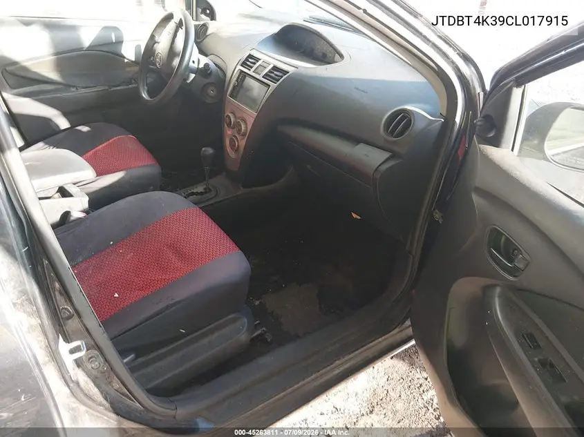 2012 Toyota Yaris VIN: JTDBT4K39CL017915 Lot: 45263811