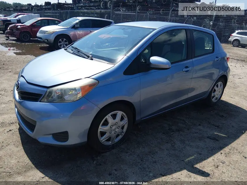 2012 Toyota Yaris Le VIN: JTDKTUD30CD500846 Lot: 45523071