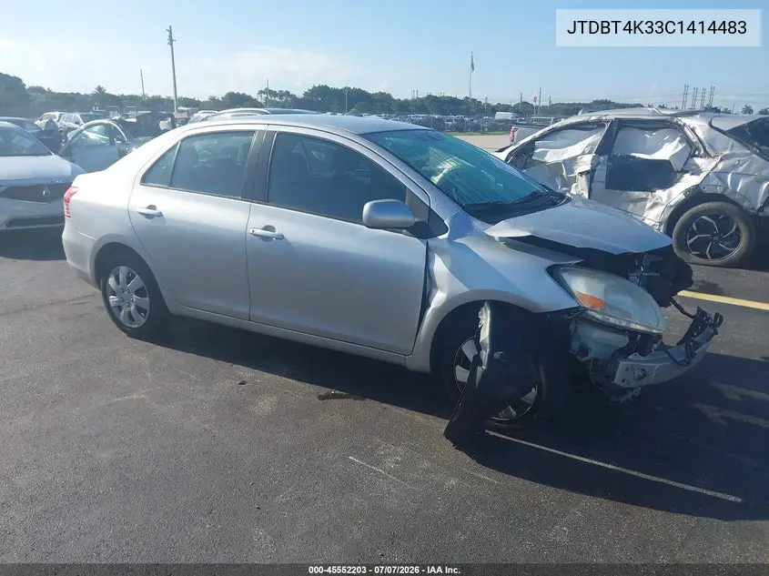 2012 Toyota Yaris VIN: JTDBT4K33C1414483 Lot: 45552203