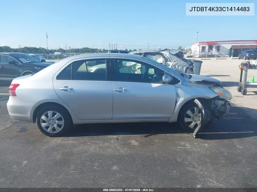 2012 Toyota Yaris VIN: JTDBT4K33C1414483 Lot: 45552203