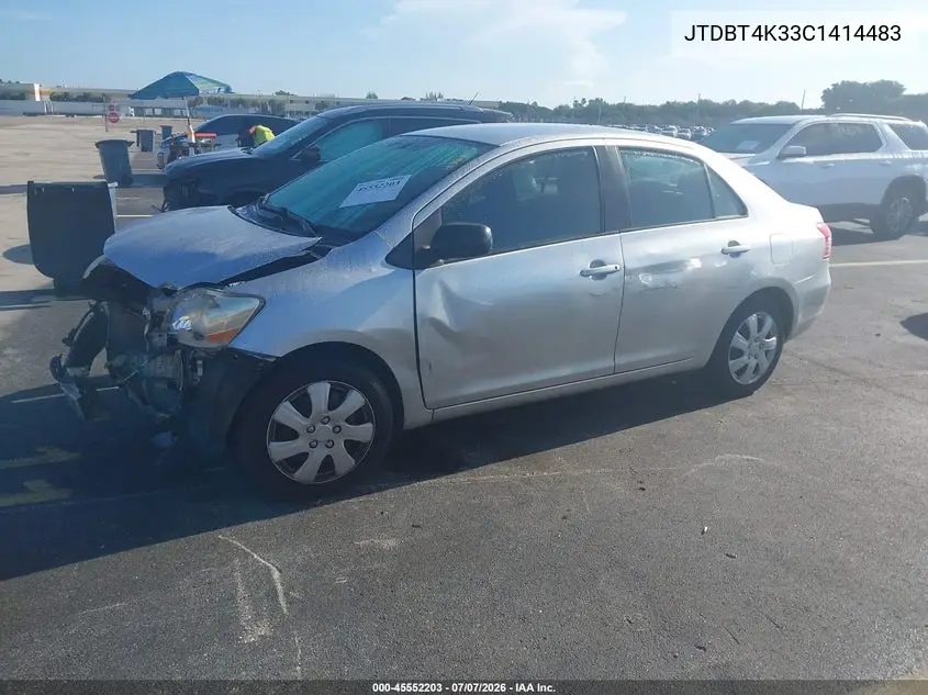 2012 Toyota Yaris VIN: JTDBT4K33C1414483 Lot: 45552203