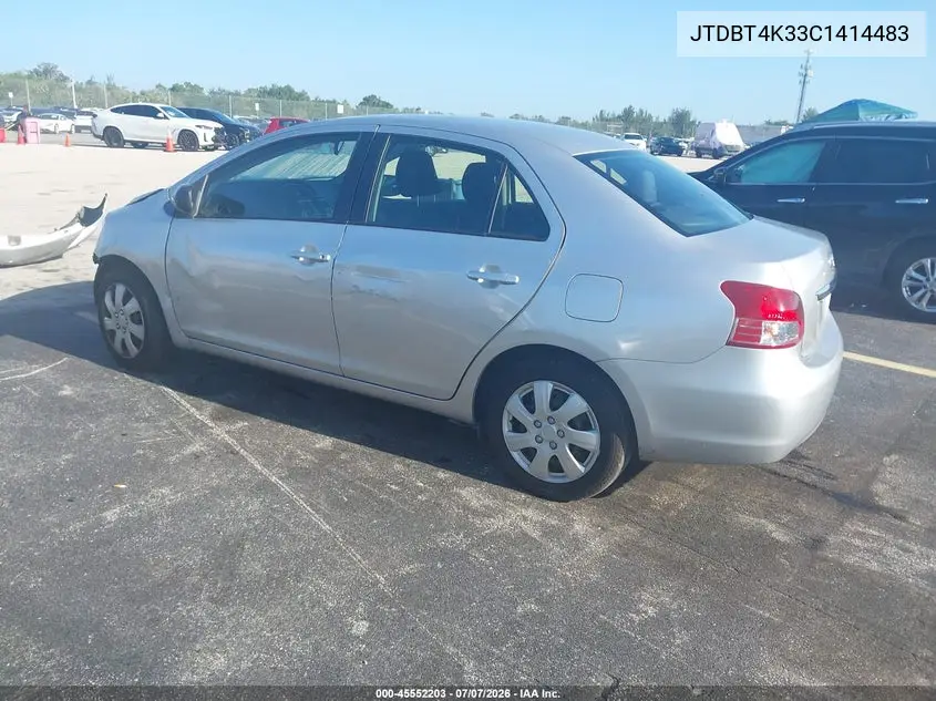 2012 Toyota Yaris VIN: JTDBT4K33C1414483 Lot: 45552203