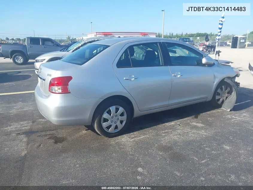 2012 Toyota Yaris VIN: JTDBT4K33C1414483 Lot: 45552203