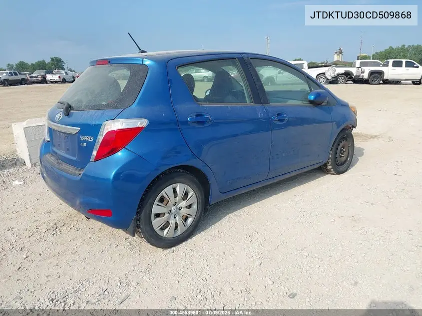 2012 Toyota Yaris Le VIN: JTDKTUD30CD509868 Lot: 45589801