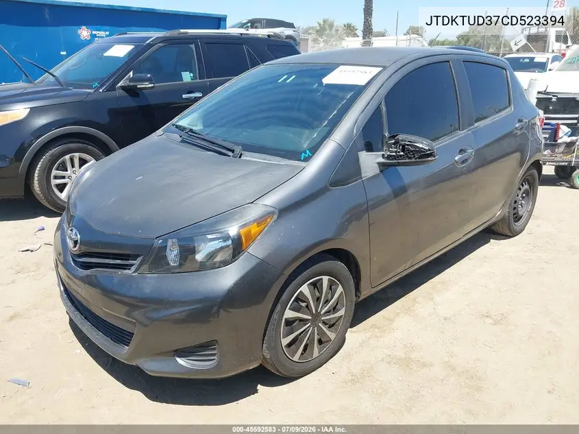2012 Toyota Yaris Le VIN: JTDKTUD37CD523394 Lot: 45592583