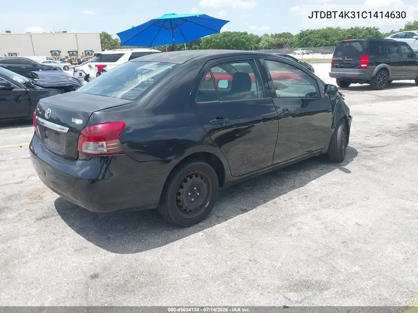 2012 Toyota Yaris VIN: JTDBT4K31C1414630 Lot: 45634134