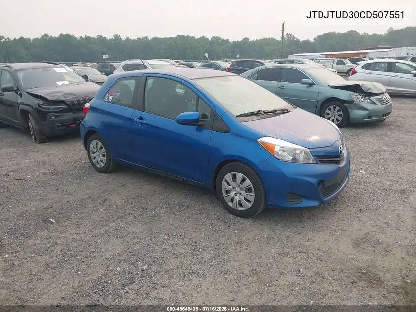 2012 Toyota Yaris Le VIN: JTDJTUD30CD507551 Lot: 45645435