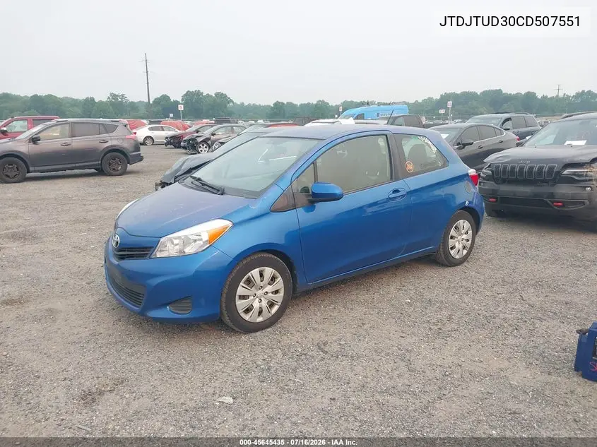 2012 Toyota Yaris Le VIN: JTDJTUD30CD507551 Lot: 45645435