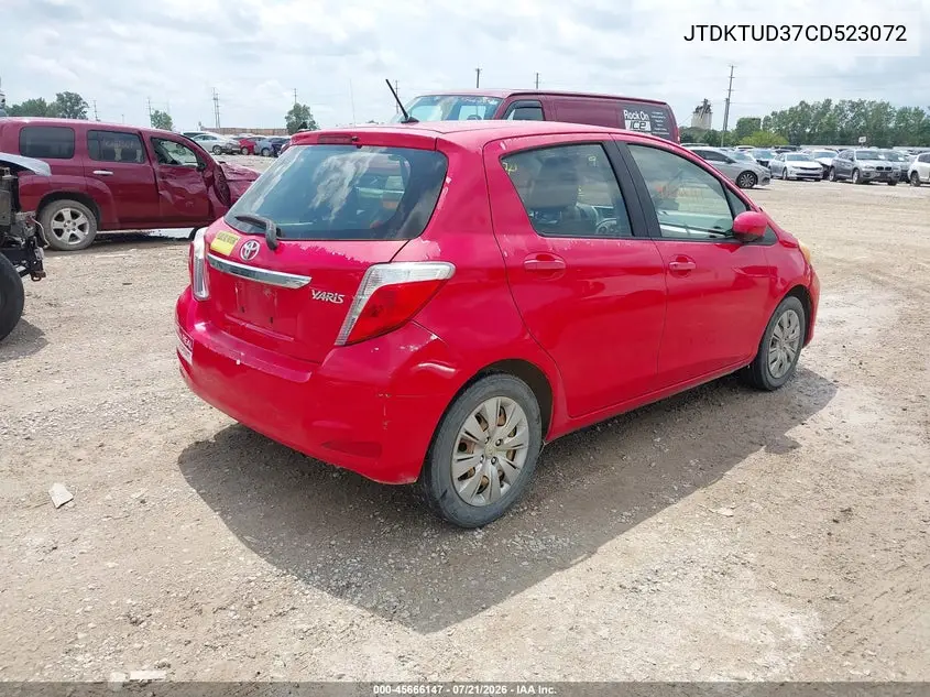 2012 Toyota Yaris L VIN: JTDKTUD37CD523072 Lot: 45666147