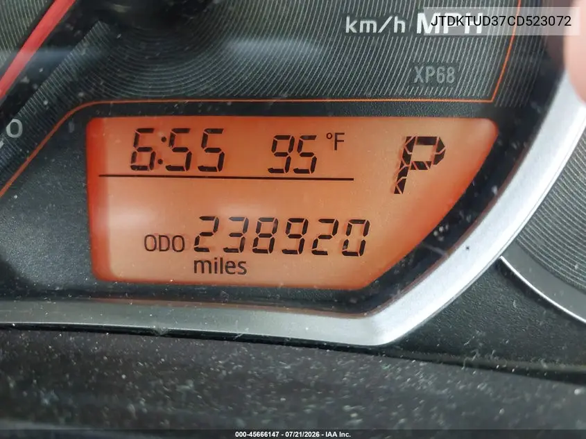 2012 Toyota Yaris L VIN: JTDKTUD37CD523072 Lot: 45666147