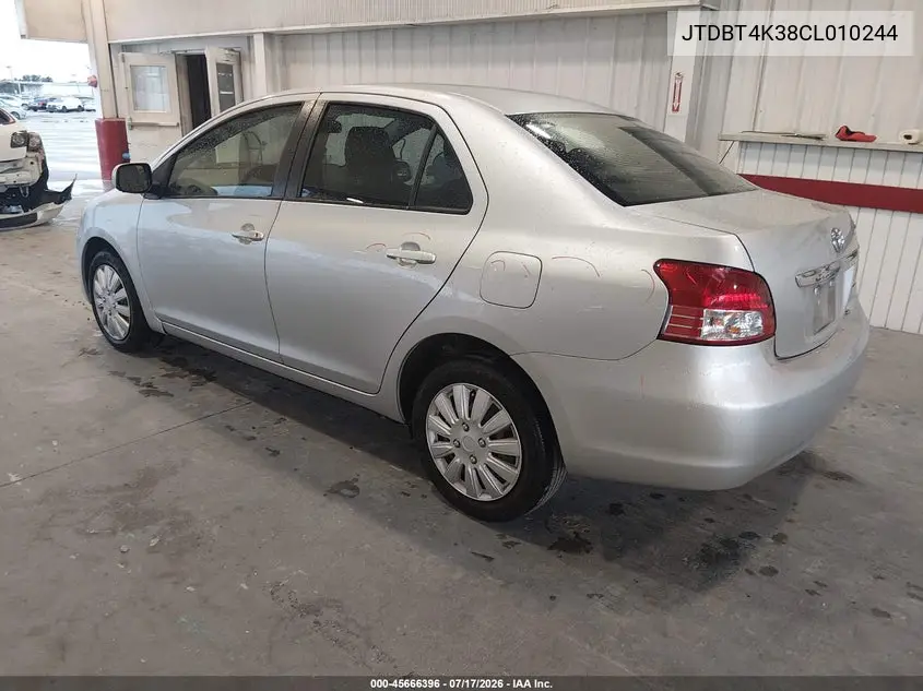 2012 Toyota Yaris VIN: JTDBT4K38CL010244 Lot: 45666396